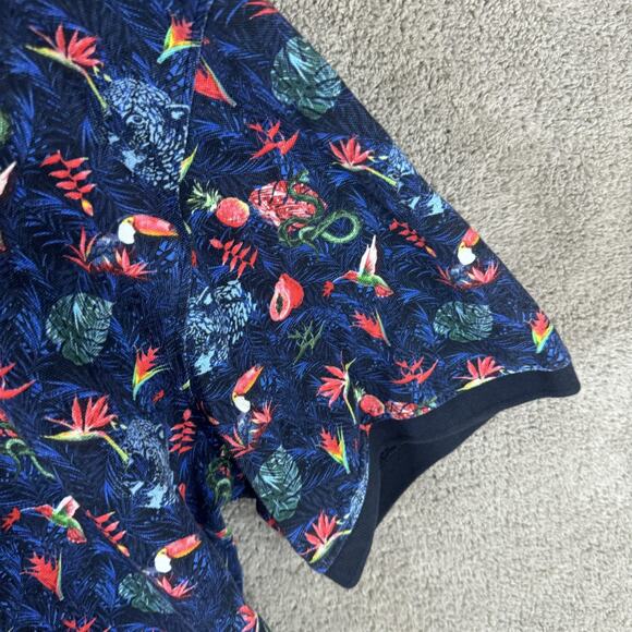 A Fish Named Fred Polo Shirt Mens 3XL Tropical Print Short Sleeve Fresco Freddy - Picture 4 of 14